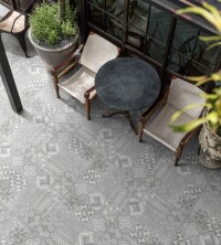 Voorbeeld GeoCeramica Mosaik Grey 60x60x4